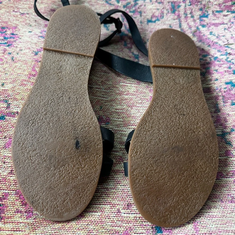 MADEWELL Boardwalk Black Leather Ankle‎ Strap Sandal size 7.5 - Picture 8 of 11